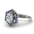 Honeycomb Halo Oval Diamond Ring - Laura No. 63