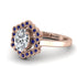 Honeycomb Halo Oval Diamond Ring - Laura No. 62