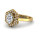 Honeycomb Halo Oval Diamond Ring - Laura No. 1