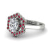 Honeycomb Halo Oval Diamond Ring - Laura No. 48