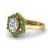 Honeycomb Halo Oval Diamond Ring - Laura No. 16