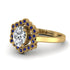 Honeycomb Halo Oval Diamond Ring - Laura No. 61