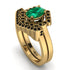 Honeycomb Halo Oval Emerald Bridal Set - Laura No. 34 image 1