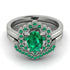 Honeycomb Halo Oval Emerald Bridal Set - Laura No. 21 image 2