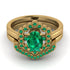 Honeycomb Halo Oval Emerald Bridal Set - Laura No. 19 image 2