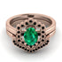 Honeycomb Halo Oval Emerald Bridal Set - Laura No. 35 image 2