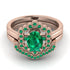 Honeycomb Halo Oval Emerald Bridal Set - Laura No. 20 image 2