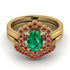 Honeycomb Halo Oval Emerald Bridal Set - Laura No. 49 image 2