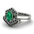 Honeycomb Halo Oval Emerald Bridal Set - Laura No. 36 image 3