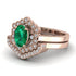 Honeycomb Halo Oval Emerald Bridal Set - Laura No. 5 image 3