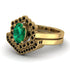 Honeycomb Halo Oval Emerald Bridal Set - Laura No. 34 image 3