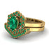 Honeycomb Halo Oval Emerald Bridal Set - Laura No. 19 image 3