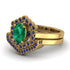Honeycomb Halo Oval Emerald Bridal Set - Laura No. 64 image 3