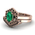 Honeycomb Halo Oval Emerald Bridal Set - Laura No. 35
