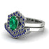 Honeycomb Halo Oval Emerald Bridal Set - Laura No. 66 image 3