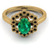 Honeycomb Halo Oval Emerald Ring - Laura No. 34 image 1