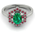 Honeycomb Halo Oval Emerald Ring - Laura No. 51 image 1
