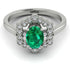 Honeycomb Halo Oval Emerald Ring - Laura No. 6