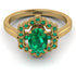 Honeycomb Halo Oval Emerald Ring - Laura No. 19 image 1