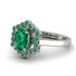 Honeycomb Halo Oval Emerald Ring - Laura No. 21
