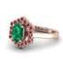 Honeycomb Halo Oval Emerald Ring - Laura No. 50