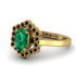 Honeycomb Halo Oval Emerald Ring - Laura No. 34 image 2