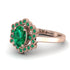 Honeycomb Halo Oval Emerald Ring - Laura No. 20