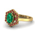 Honeycomb Halo Oval Emerald Ring - Laura No. 49
