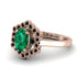 Honeycomb Halo Oval Emerald Ring - Laura No. 35 image 2