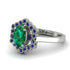 Honeycomb Halo Oval Emerald Ring - Laura No. 66 image 2