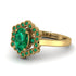 Honeycomb Halo Oval Emerald Ring - Laura No. 19