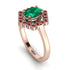 Honeycomb Halo Oval Emerald Ring - Laura No. 50 image 3