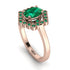 Honeycomb Halo Oval Emerald Ring - Laura No. 20
