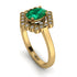 Honeycomb Halo Oval Emerald Ring - Laura No. 4