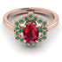 Honeycomb Halo Oval Ruby Ring - Laura No. 26