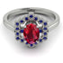 Honeycomb Halo Oval Ruby Ring - Laura No. 72 image 1