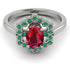 Honeycomb Halo Oval Ruby Ring - Laura No. 27 image 1