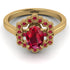 Honeycomb Halo Oval Ruby Ring - Laura No. 55
