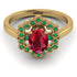 Honeycomb Halo Oval Ruby Ring - Laura No. 25