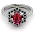Honeycomb Halo Oval Ruby Ring - Laura No. 42 image 1
