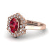 Honeycomb Halo Oval Ruby Ring - Laura No. 11 image 2