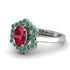 Honeycomb Halo Oval Ruby Ring - Laura No. 27 image 2