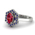Honeycomb Halo Oval Ruby Ring - Laura No. 72 image 2