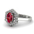 Honeycomb Halo Oval Ruby Ring - Laura No. 12 image 2