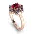 Honeycomb Halo Oval Ruby Ring - Laura No. 71 image 3