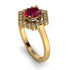 Honeycomb Halo Oval Ruby Ring - Laura No. 10 image 3