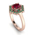 Honeycomb Halo Oval Ruby Ring - Laura No. 26