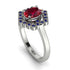Honeycomb Halo Oval Ruby Ring - Laura No. 72