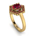 Honeycomb Halo Oval Ruby Ring - Laura No. 55