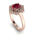 Honeycomb Halo Oval Ruby Ring - Laura No. 11